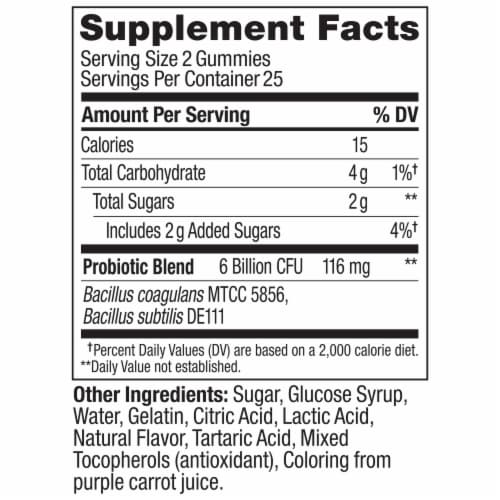 OLLY Extra Strength Probiotic Apple Flavor Gummy Supplement Perspective: back