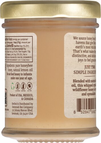 Savannah Bee Company Whipped Honey with Lemon Perspective: back
