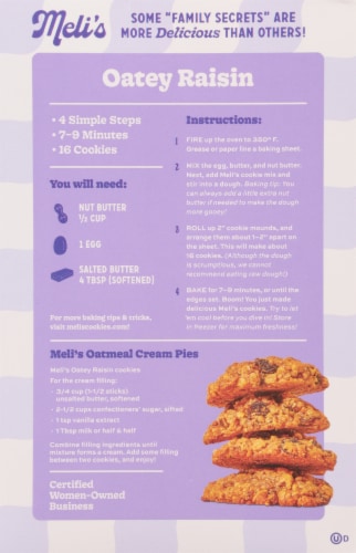 Meli's Gluten-Free Oatey Raisin Cookie Mix Perspective: back