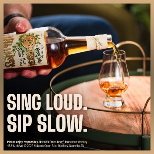 Nelson's Green Brier Tennessee Whiskey Hand Made Sour Mash Whiskey Perspective: back