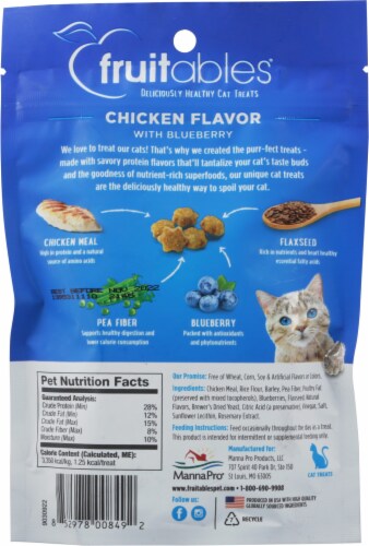 Fruitables Chicken Flavor with Blueberry Cat Treats Perspective: back