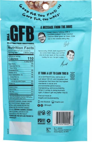 the GFB® Gluten Free Bites Coconut Cashew Crunch Snack