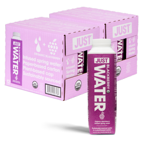 JUST Water Blackberry Infused Organic Fruit Flavored Spring Water 24 Pack (16.9 fl oz) Perspective: back