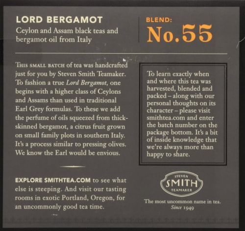 Steven Smith Teamaker Lord Bergamot Black Tea Sachets Perspective: back
