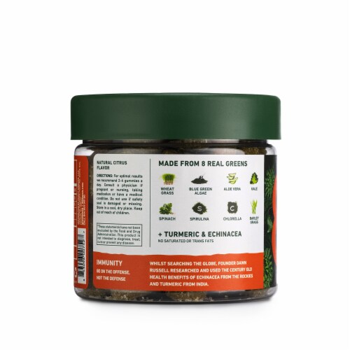 8Greens Immunity Tumeric & Echinacea Gummies Perspective: back