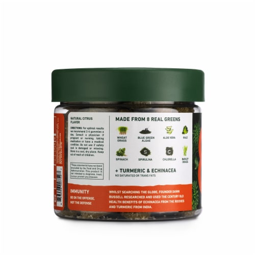 8Greens Immunity Tumeric & Echinacea Gummies Perspective: back
