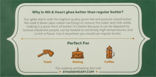 4th & Heart Ghee Unsalted Butter Sticks, 2 ct / 8 oz - Mariano's