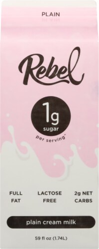Rebel Lactose Free Plain Cream Milk Perspective: back