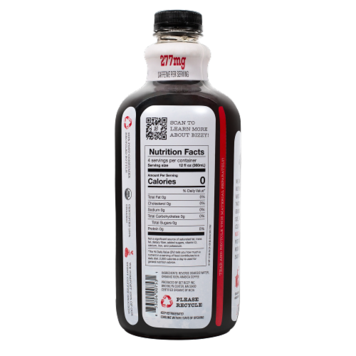Bizzy Organic Medium Roast Cold Brew Coffee Perspective: back
