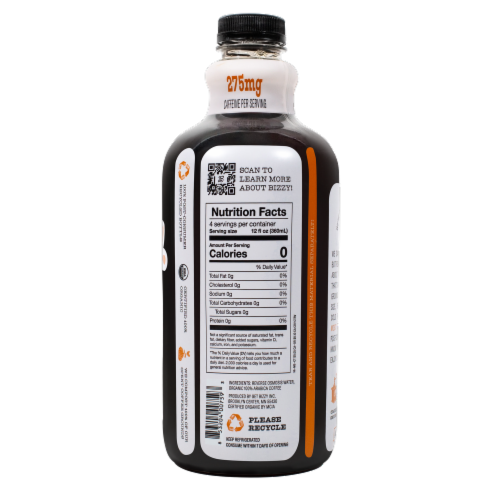 Bizzy Organic Breakfast Blend Cold Brew Coffee Perspective: back