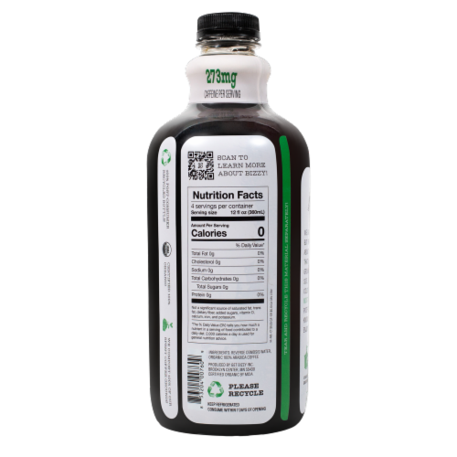 Bizzy Organic Cold Brew Espresso Blend Coffee Perspective: back