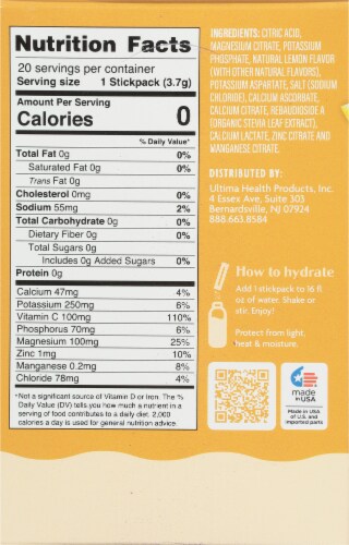 Ultima Health Ultima Replenisher® Lemonade Electrolyte Powder Perspective: back