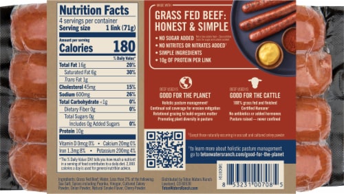 Teton™ Waters Ranch Hardwood Smoked Beef Sausage Perspective: back