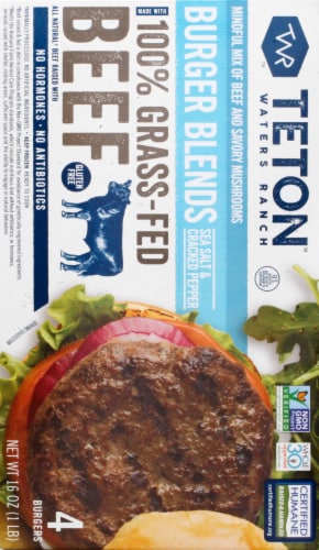 Teton Waters Ranch Sea Salt and Cracked Pepper Beef Burger Blends Perspective: back