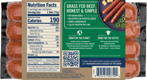 Teton™ Waters Ranch 100% Grass-Fed Jalapeno Cheddar Beef Bratwurst Perspective: back