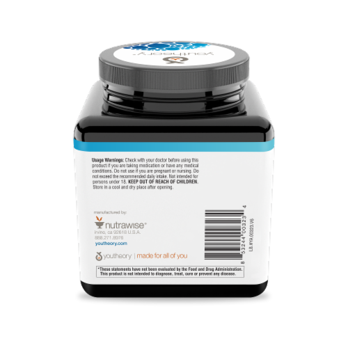 Youtheory® Hyaluronic Acid Advanced Formula Anti-Aging Tablets Perspective: back