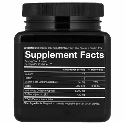 Youtheory Men's Collagen with Vitamin C and Biotin Tablets Perspective: back