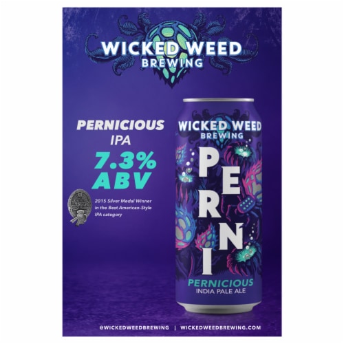 Wicked Weed Brewing Pernicious Craft IPA Beer Perspective: back