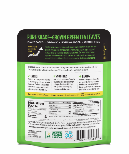Jade Leaf® Culinary Grade Organic Japanese Matcha Powder Perspective: back