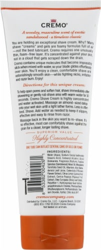 Cremo Original Formula Sandalwood Men's Shave Cream Perspective: back