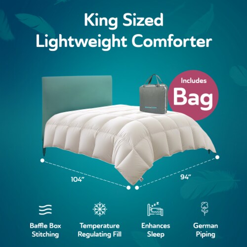 Sleepgram King Sized Pre Shrunk Lightweight Embroidered Cotton Comforter White 1 Piece Smith s Food and Drug