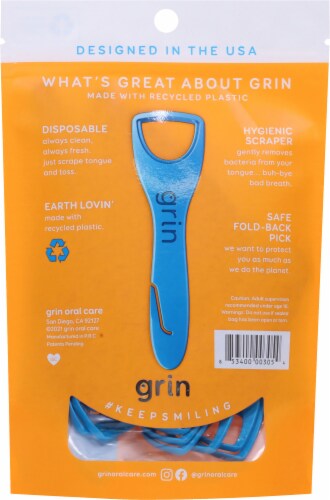 Grin Disposable Hygienic Tongue Scrapers Perspective: back