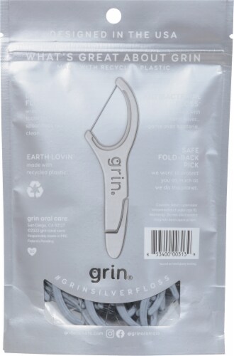 Grin® Silver Antibacterial Flosspyx™ Perspective: back