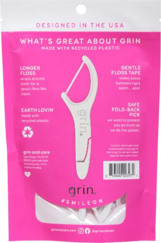 Grin® Minty Flosspyx Smooth Gentle Floss Tape Perspective: back