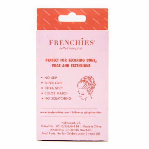 No-Slip Frenchies Black Velvet Hairpins - 20 Pins Perspective: back