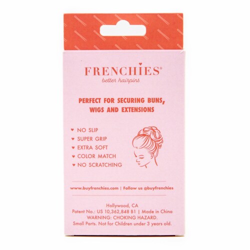 No-Slip Frenchies Brown Velvet Hairpins  - 20 Pins Perspective: back