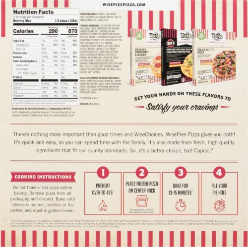 Wise Pies® Hatched Green Chile Uncured Pepperoni Classico Frozen Pizza Perspective: back