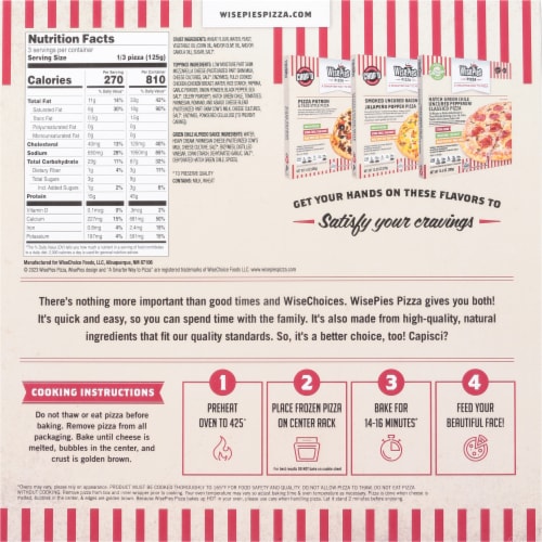 WisePies™ Frozen Hatch Green Chile Chicken Fredo Stone Fired Thin Crust Pizza Perspective: back