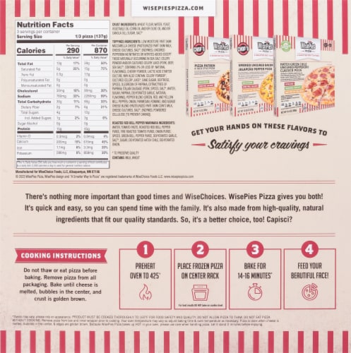 WisePies™ Chop'd Supreme Frozen Pizza Perspective: back