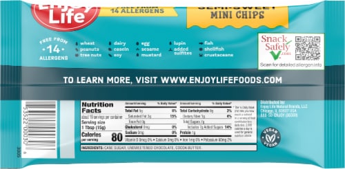 Enjoy Life™ Semi Sweet Mini Chocolate Chips Perspective: back