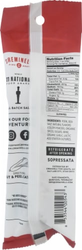 Creminelli Fine Meats® Garlic & Wine Sopressata Salami Perspective: back