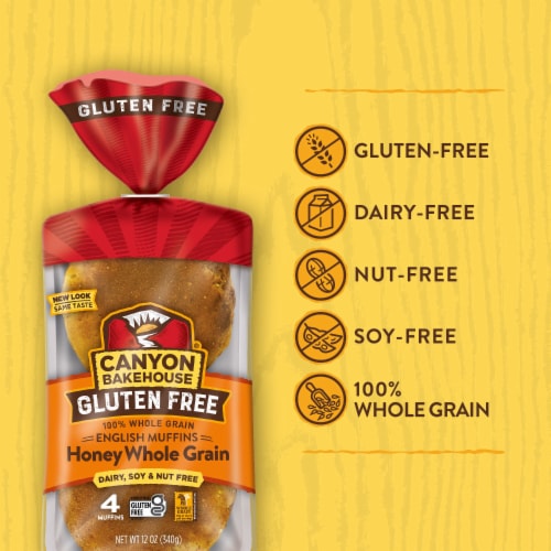 Canyon Bakehouse Honey Whole Grain Gluten Free English Muffins Fresh Perspective: back