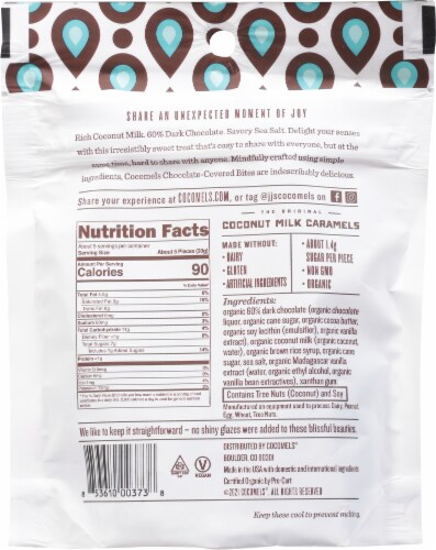 Cocomel Sea Salt Coconut Milk Caramels Bites Perspective: back