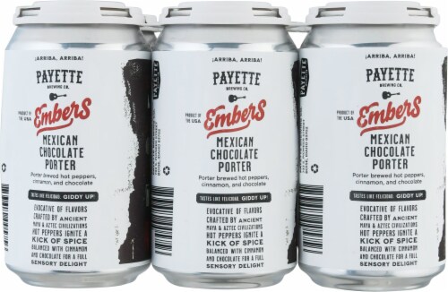 Payette Brewing Co. Embers Mexican Chocolate Porter Beer Cans Perspective: back