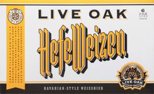 Live Oak Brewing Company Hefeweizen Bavarian-Style Weissbier Beer Perspective: back
