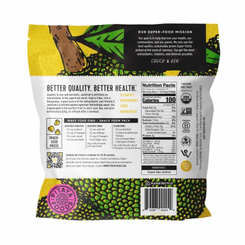 Pitaya Foods® Organic Jackfruit Bite-Sized Pieces Perspective: back