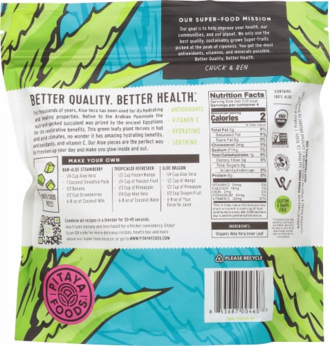 Pitaya Foods® Organic Aloe Vera Bite Sized Pieces Perspective: back