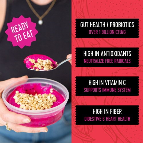 Pitaya Foods® Organic Dragon Fruit Probiotic Smoothie Bowl Perspective: back