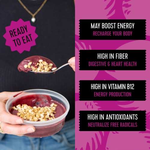 Pitaya Foods® Organic Acai Energy Smoothie Bowl Perspective: back