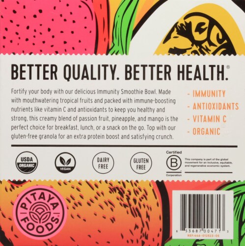 Pitaya Foods® Organic Immunity Smoothie Bowl - Passion Fruit Perspective: back