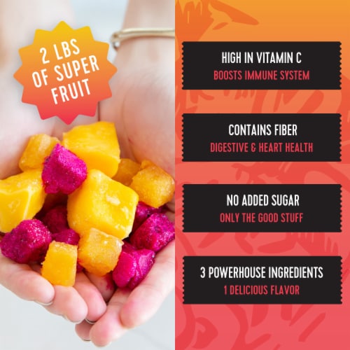 Pitaya Foods® Organic Tropical Immunity Blend Bite-Sized Pieces Perspective: back