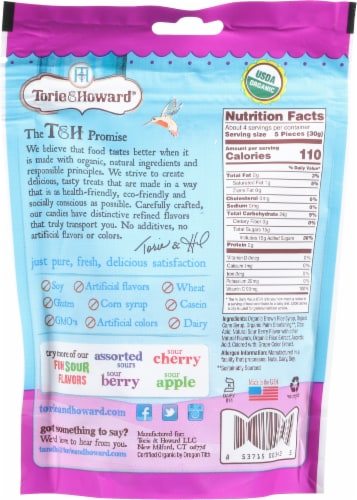 Torie & Howard Chewie Fruities Organic Sour Berry Candy Chews Perspective: back