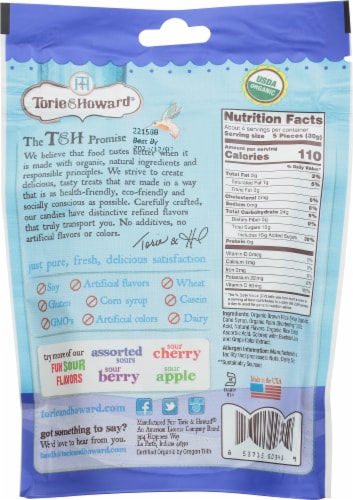 Torie & Howard Chewie Fruities Organic Assorted Sours Candy Chews Perspective: back