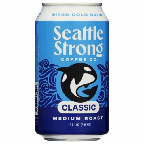 Seattle Strong® Classic Nitro Bright Brew Coffee Can Perspective: back