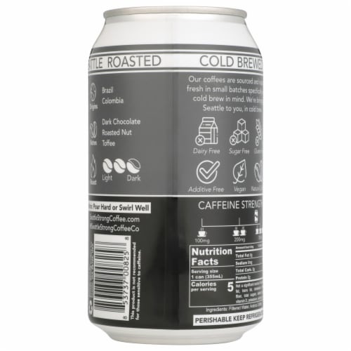 Seattle Strong Nitro Bold Brew Coffee Perspective: back