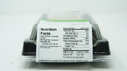 Spicy California Sushi Roll Perspective: back